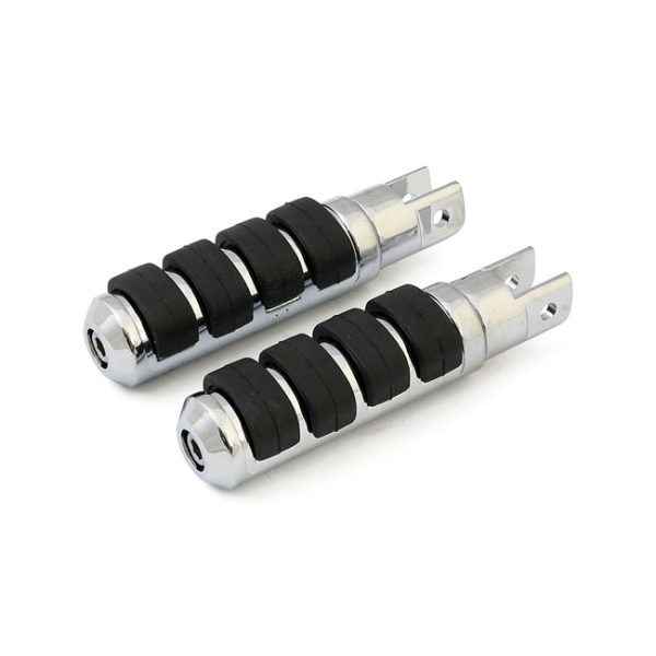 Comfort foot pegs. Small diameter. Chrome