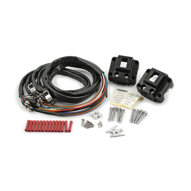 Handlebar switch housing kit. Black/Chrome