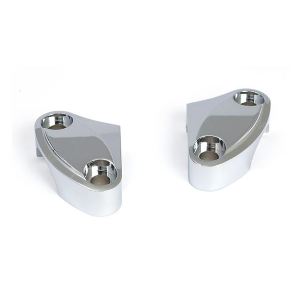 Handlebar top clamp set. Chrome