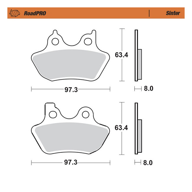Moto-Master RoadPro brake pads. Sintered