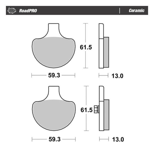 Moto-Master RoadPro front brake pads. Ceramic