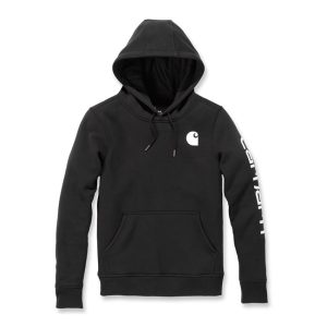 Carhartt Logo Sleeve women hoodie black