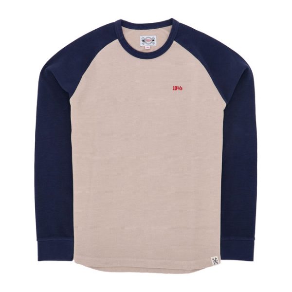 13 1/2 Waffle jersey sand/navy