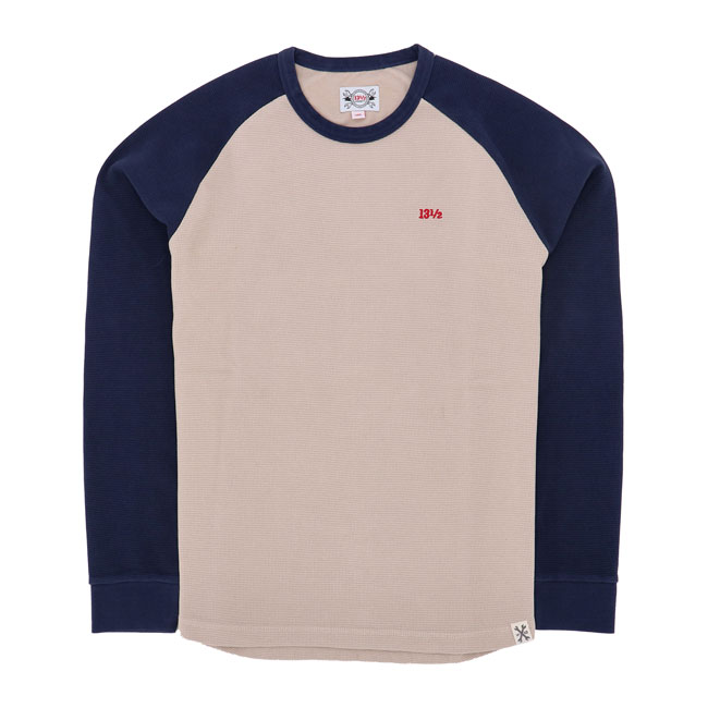 13 1/2 Waffle jersey sand/navy