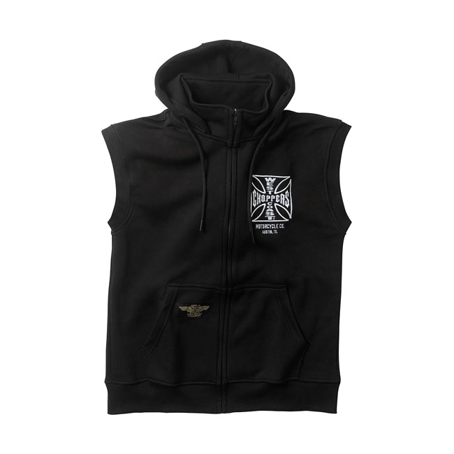 WCC OG ATX sleeveless zip hoodie black
