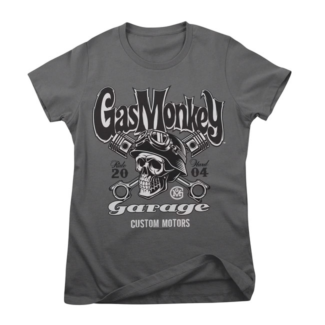 GMG Custom motors skull female t-shirt dark grey