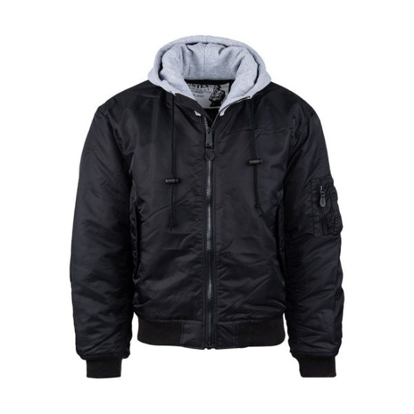 MA-1 hooded bomber jack black