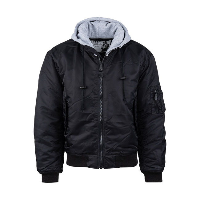 MA-1 hooded bomber jack black