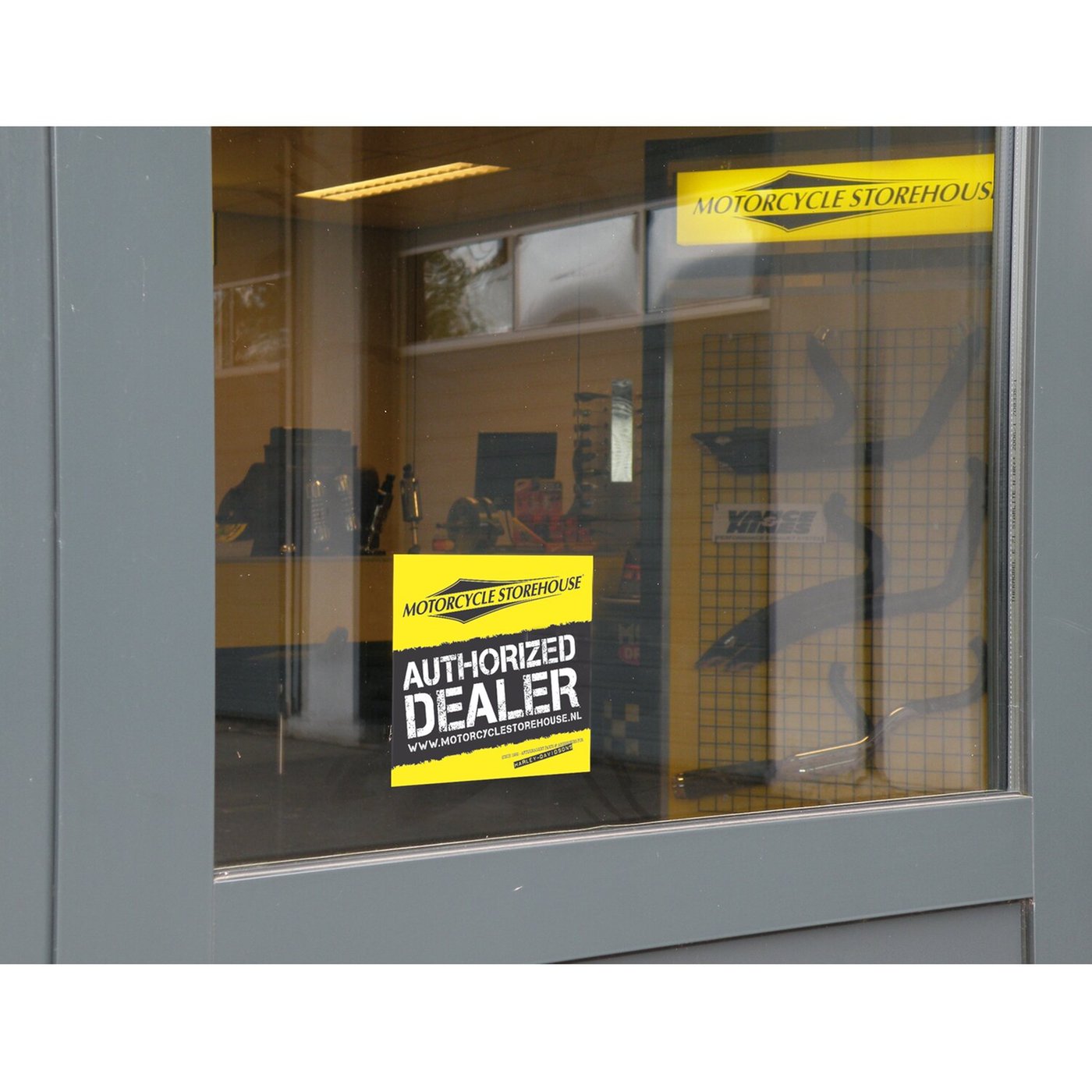 MCS Motorcycle storehouse, authorized dealer window decal - Image 2