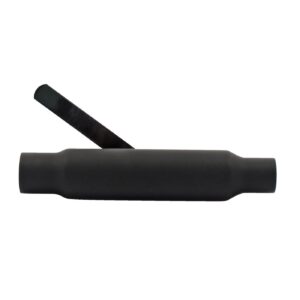 MCS Shorty straight cut universal muffler 12" long. Black