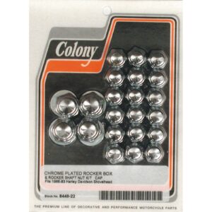 Colony Colony, Shovel rocker box top nut kit. Chrome, Cap style
