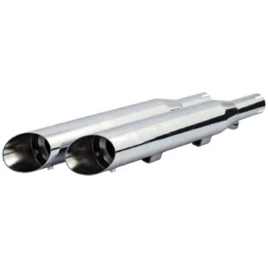 MCS Slash Cut slip-on muffler set 20" long chrome