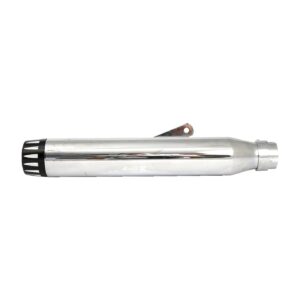 Highway Hawk Rage universal muffler 17" long chrome with black end cap