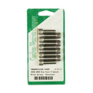 Gardner-Westcott GW, transmission side cover screw kit. Stainless Allen head