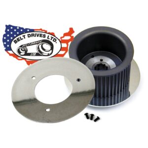 Belt Drives Ltd. BDL, alternator cover plate. Polished