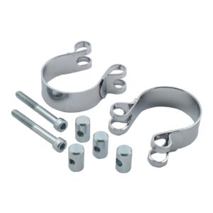 MCS XL Sportster header clamps. Chrome