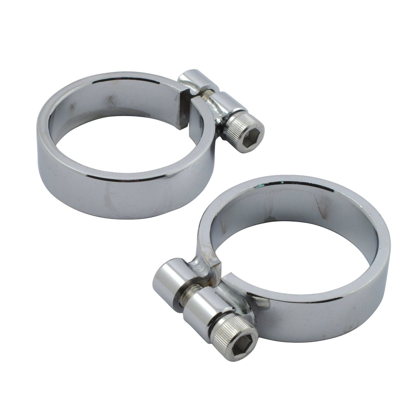 MCS XL Sportster heavy duty header clamps. Chrome