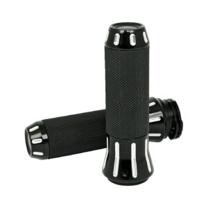 MCS Cobra, billet aluminum grips. CC Black