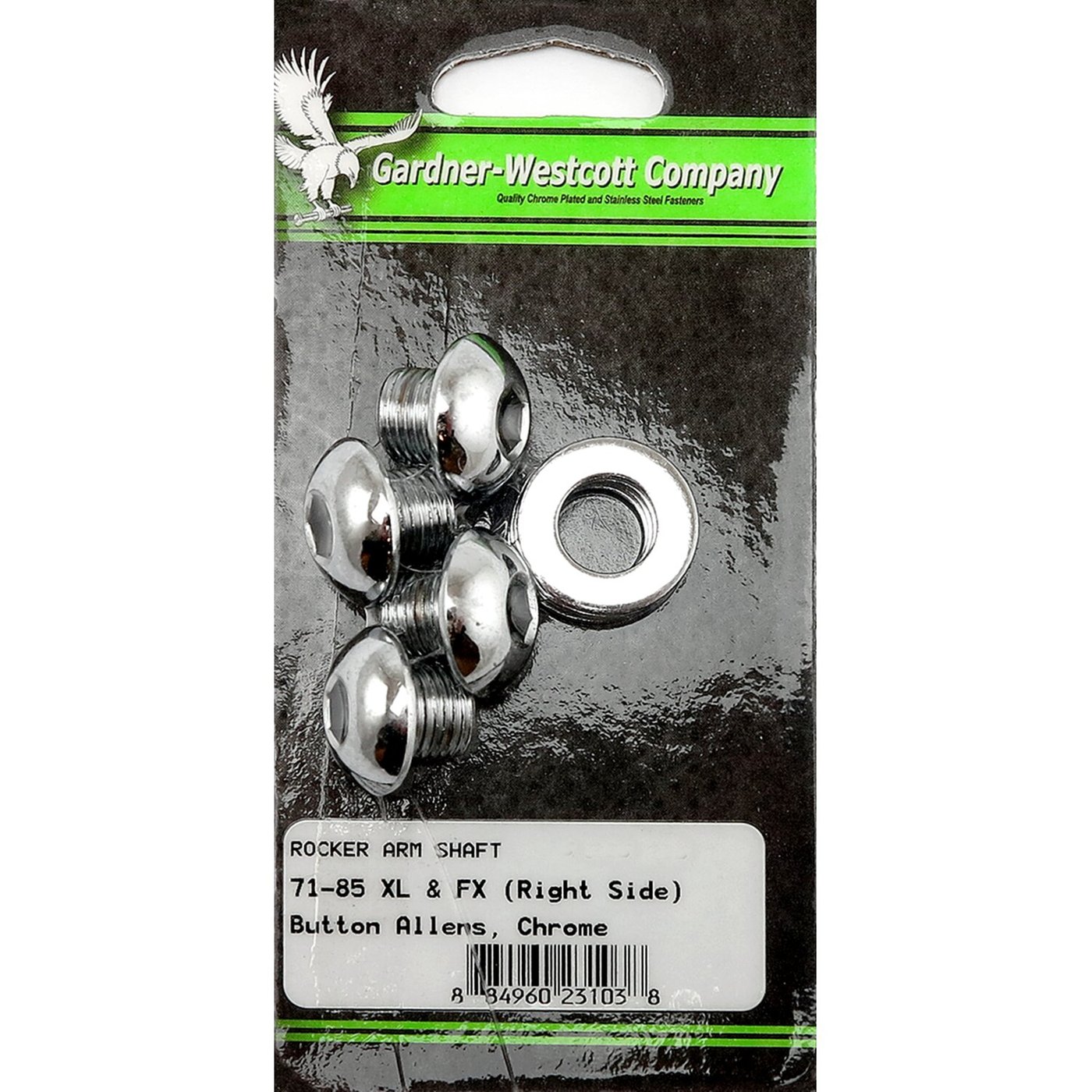 Gardner-Westcott GW, rocker shaft end plug set. OEM style. Chrome
