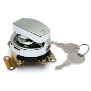 MCS FL style ignition switch. 6-pole, flat key, chrome