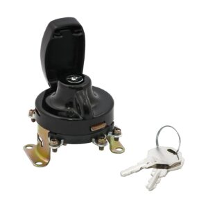 MCS FL style ignition switch. 5-pole, flat key, black