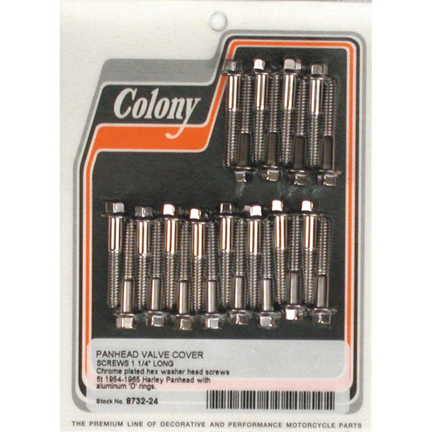 Colony Colony, Panhead rocker cover screw kit. Chrome hex. Long