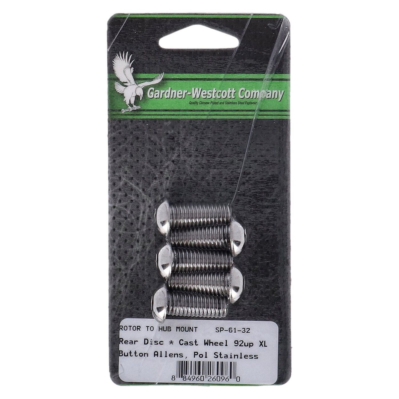 Gardner-Westcott GW, brake rotor mount bolt kit. Rear. Button head