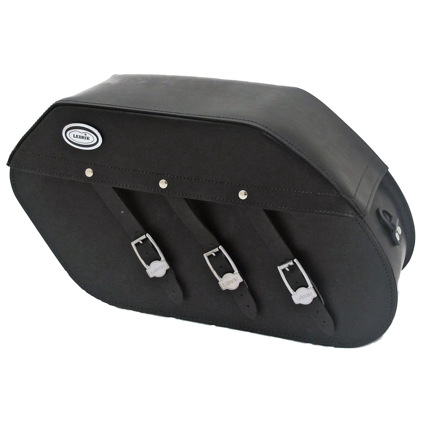 Ledrie Ledrie, reinforced rigid leather saddlebag set. 22 liter