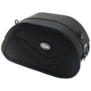 Ledrie Ledrie, reinforced rigid leather saddlebag set. BW. 33 liter