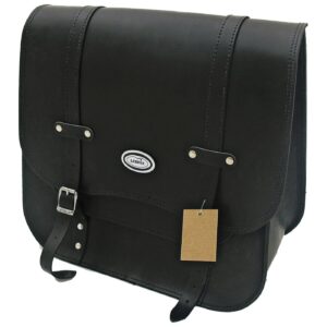 Ledrie Ledrie, single leather saddlebag. 30 liter. Black