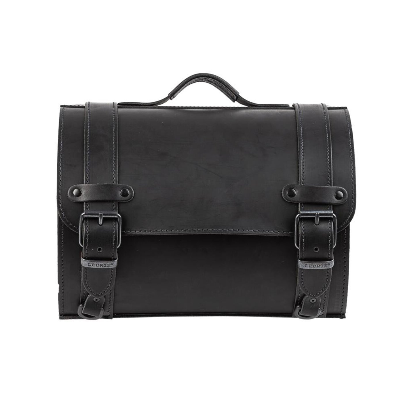 Ledrie Ledrie, motorcycle suitcase. Black leather, 26 liter