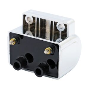MCS Late OEM style ignition coil. 12v, 5 ohm. Chrome