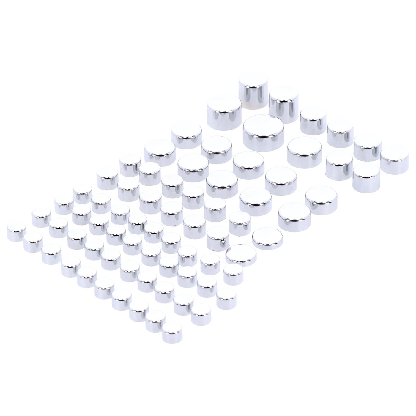 MCS Smoothtopps, push-on cover set (74pc). Chrome