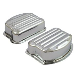 Paughco Paughco, Rocker covers. Ribbed style steel. Chrome