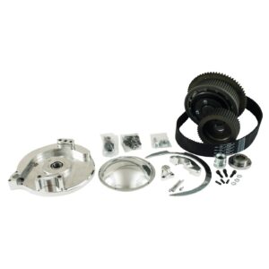 Belt Drives Ltd. BDL, Shorty Drive 2" open belt drive kit. Polished