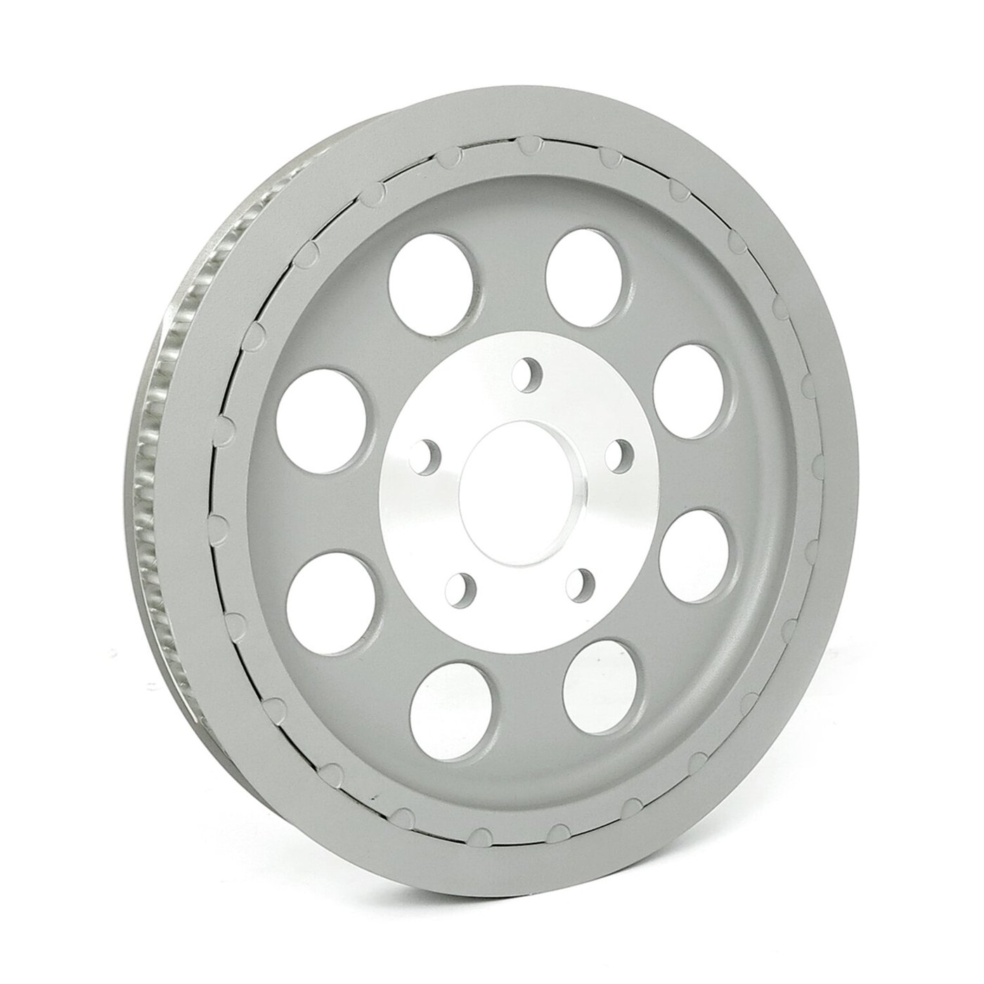 MCS Reproduction OEM style wheel pulley 61t, 1-1/8" belt. Silver - Image 2