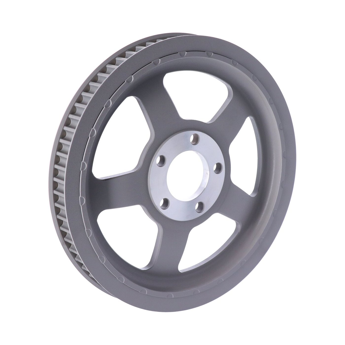 MCS Reproduction OEM style wheel pulley 68t, 1-1/8" belt. Silver - Image 2