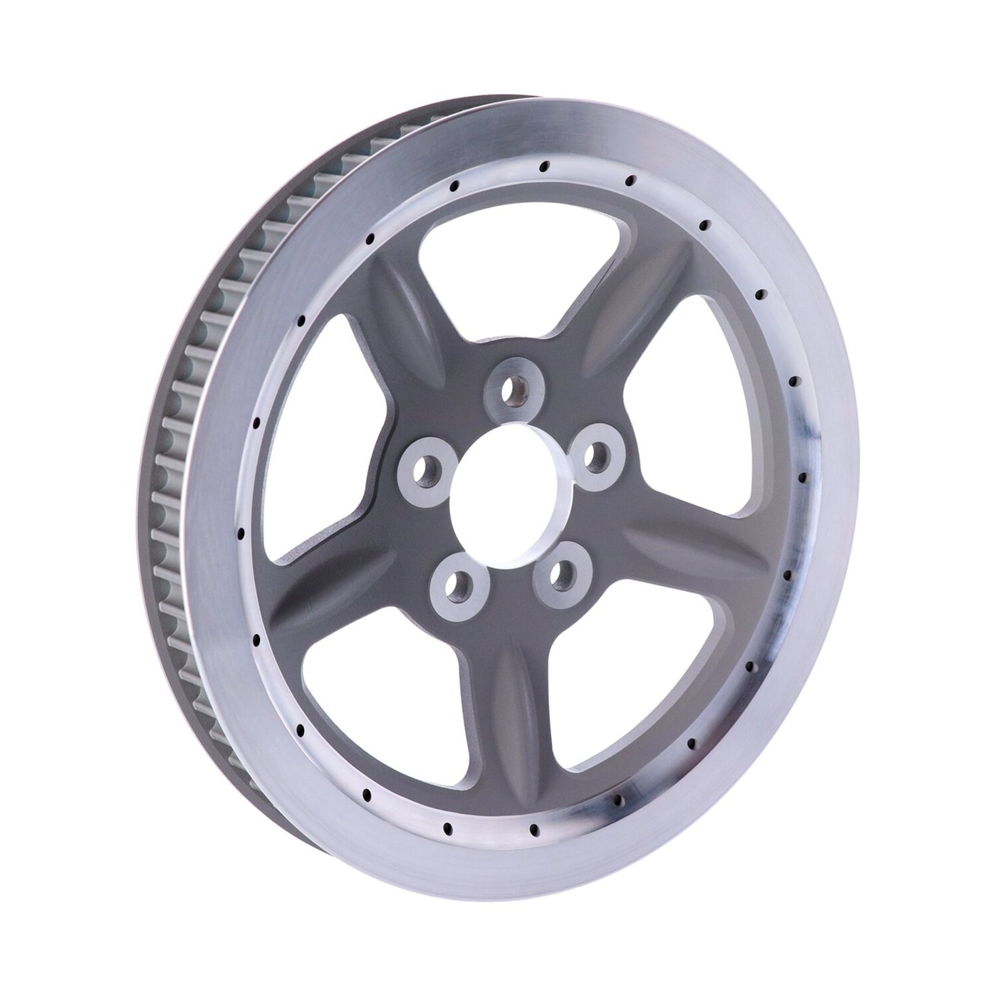 MCS Reproduction OEM style wheel pulley 68t, 1-1/8" belt. Silver