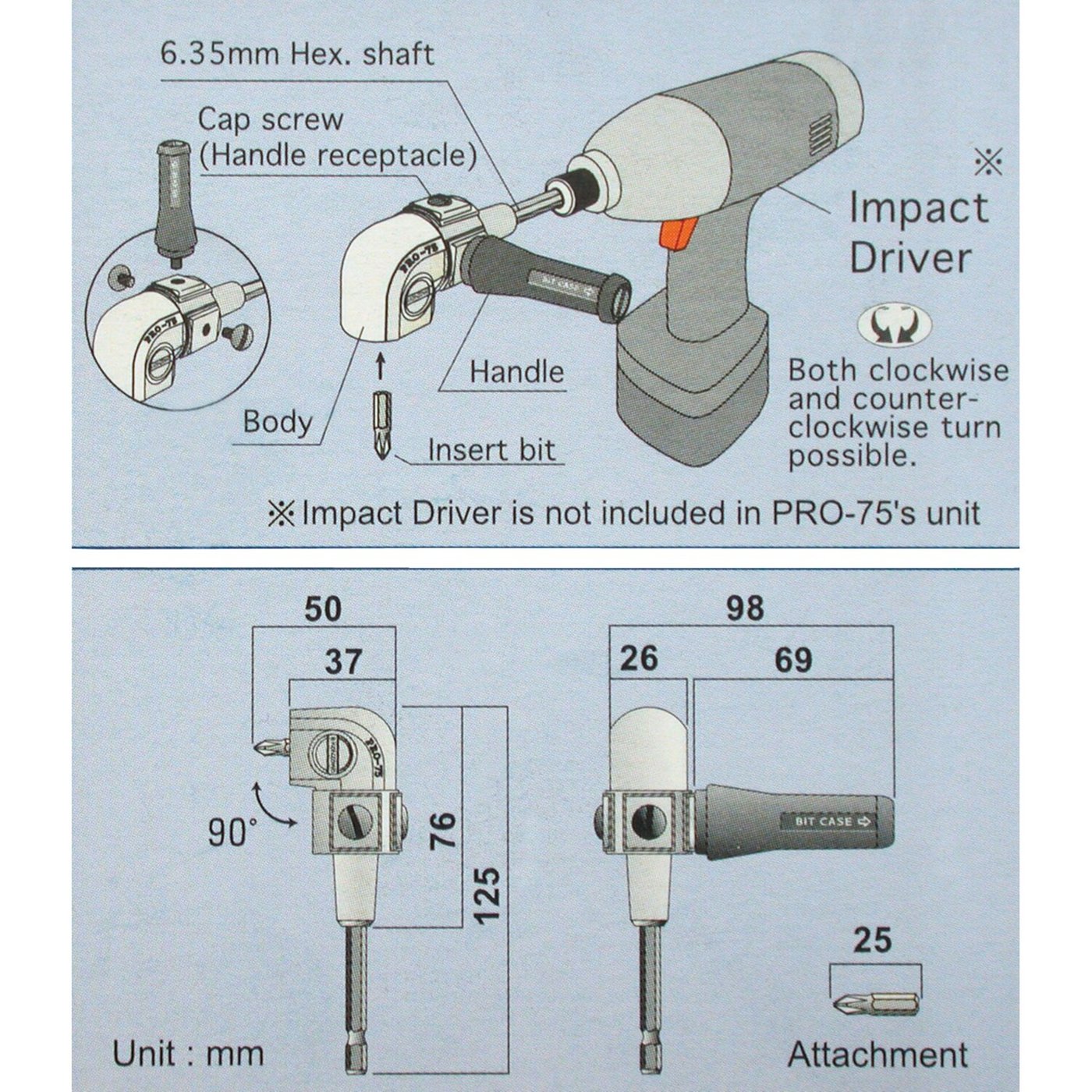 Tengtools Pro-75 L-Drive for electric drill - Image 2