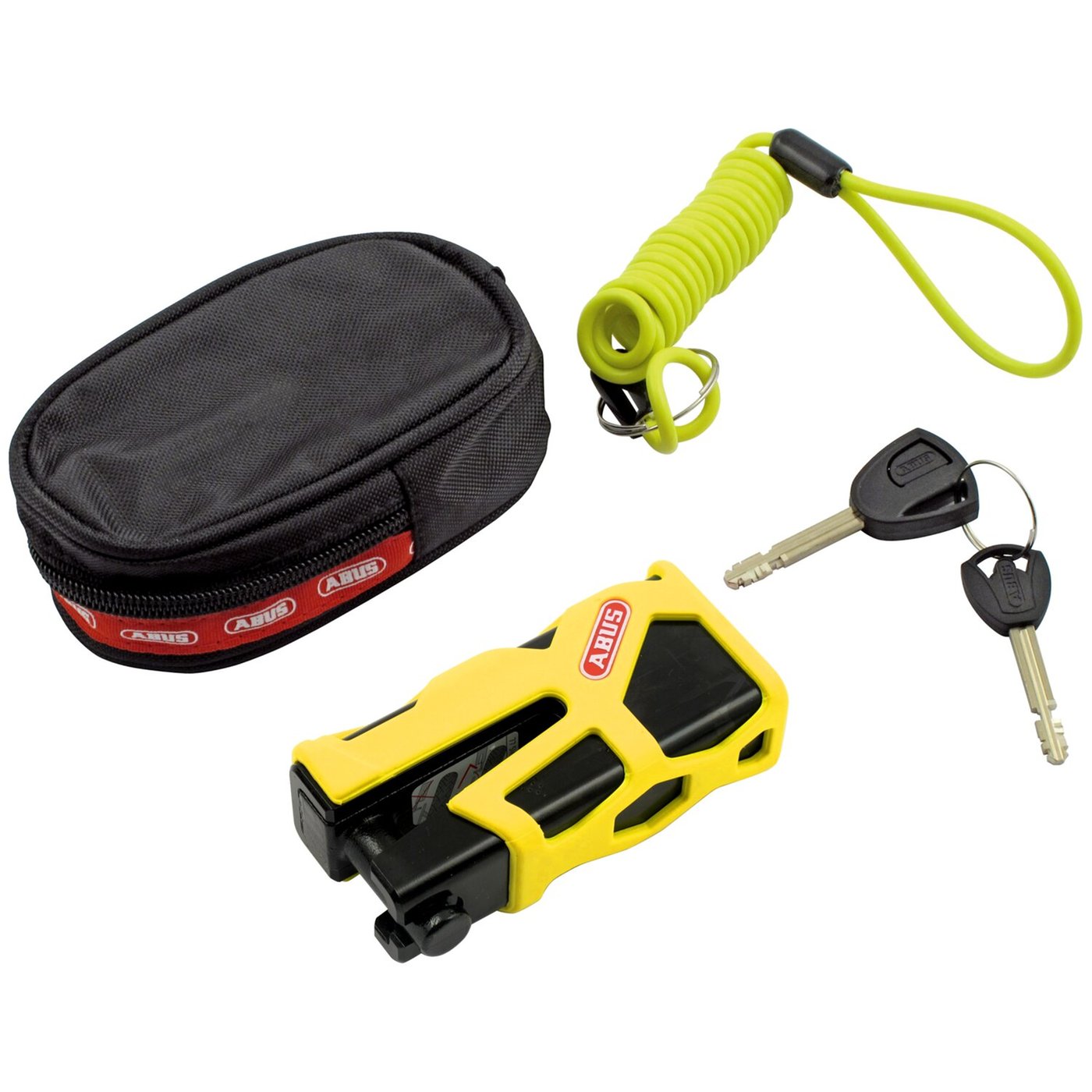 Abus Abus, 77 Granit Sledg 'Web style' disc brake lock. Yellow