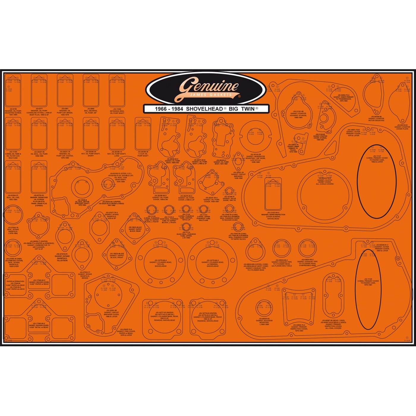 James Gaskets James, gasket & seal board. Shovelhead
