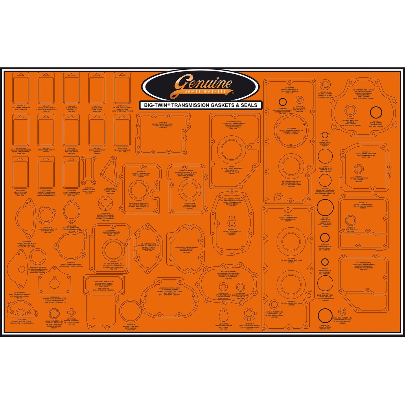 James Gaskets James, gasket & seal board. Transmission