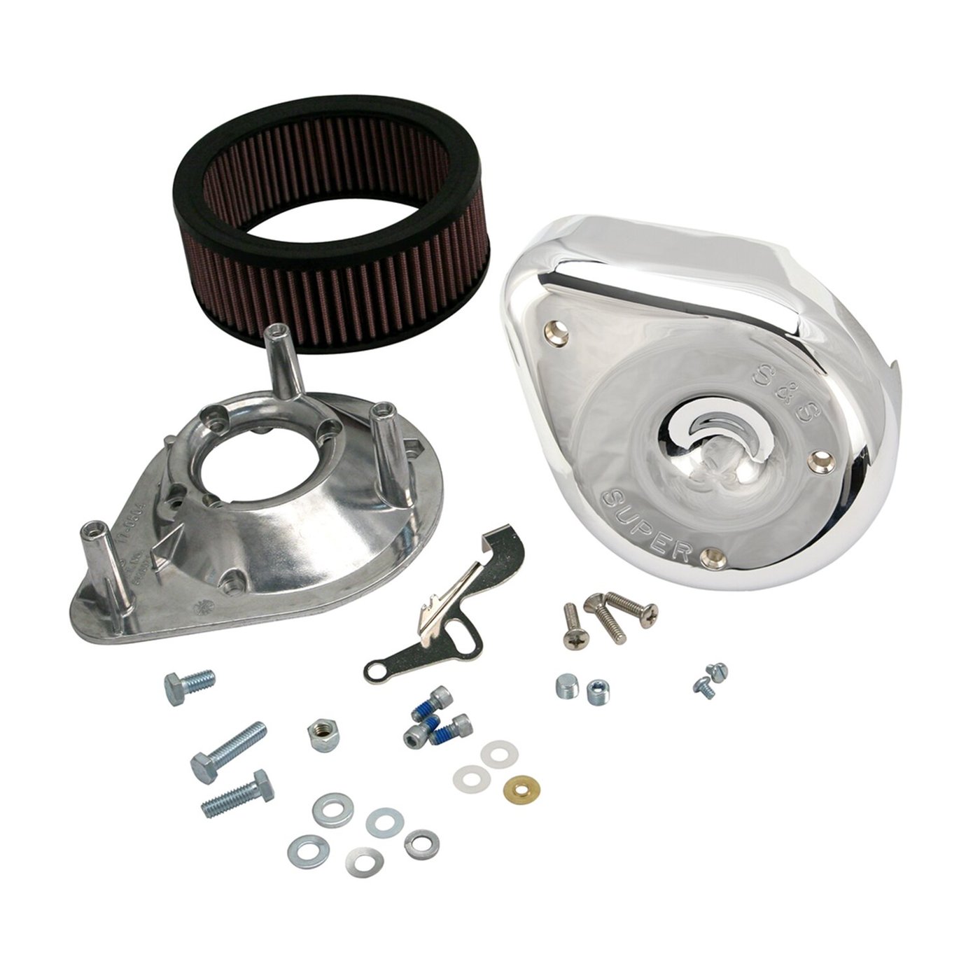 S&S S&S, teardrop air cleaner assembly. Chrome
