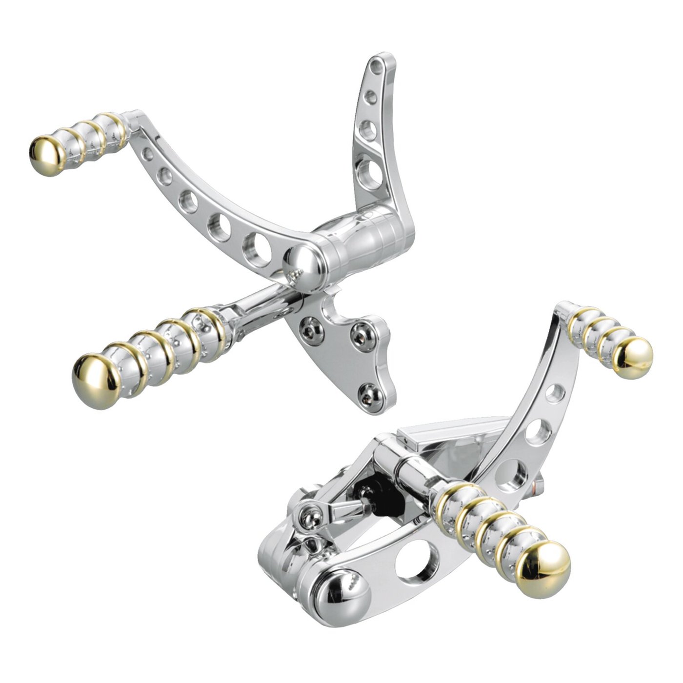 Kustom Tech K-Tech, Vintage Style forward controls. Polished & brass