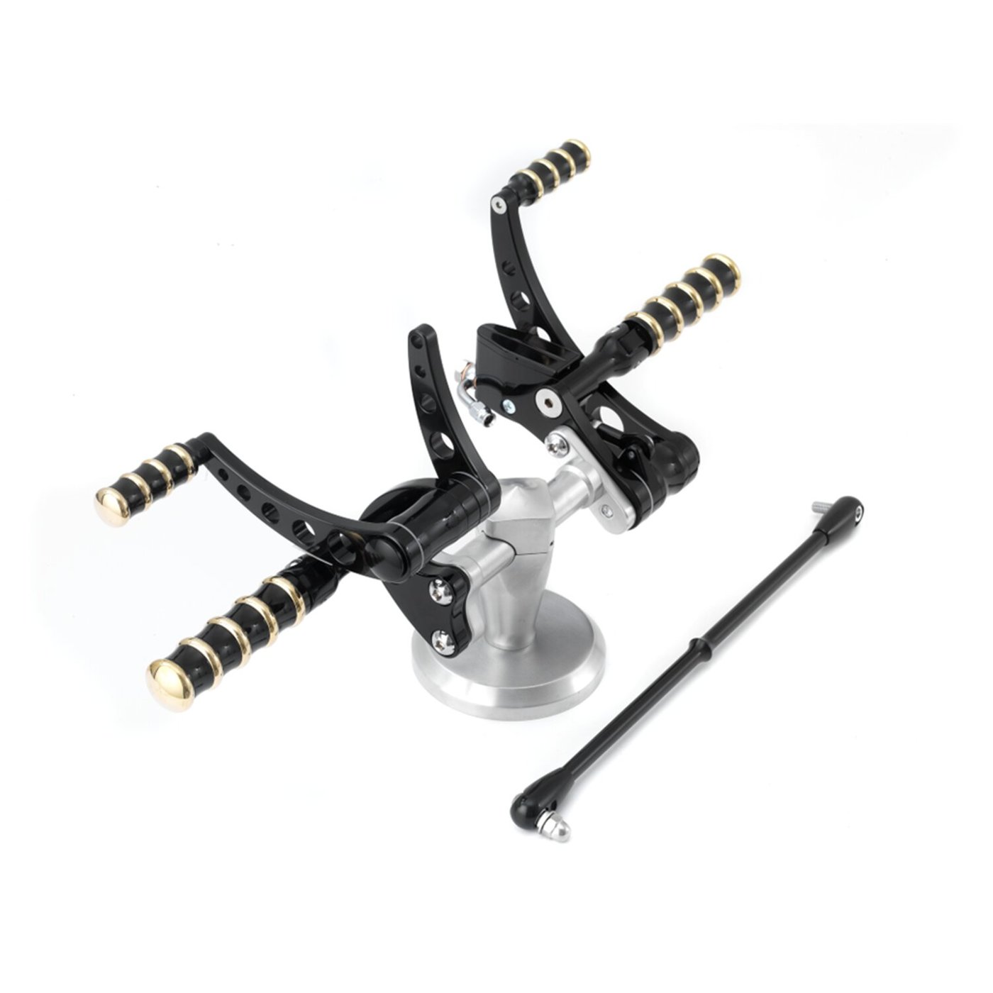 Kustom Tech K-Tech, Vintage Style forward controls. Black & brass - Image 2