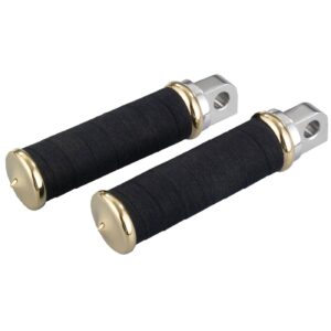 Kustom Tech K-Tech, Fabric Tape rider foot pegs. Polished & Brass