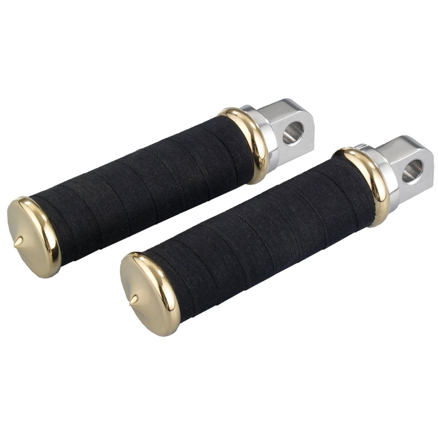 Kustom Tech K-Tech, Fabric Tape rider foot pegs. Polished & Brass