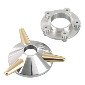 Kustom Tech Kustom Tech, spinner wheel hub cover. Aluminum & brass