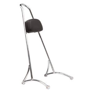 Burly Burly, sissy bar. 20" chrome, with backrest pad
