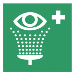 Gramm GM eyewash sticker, green cross